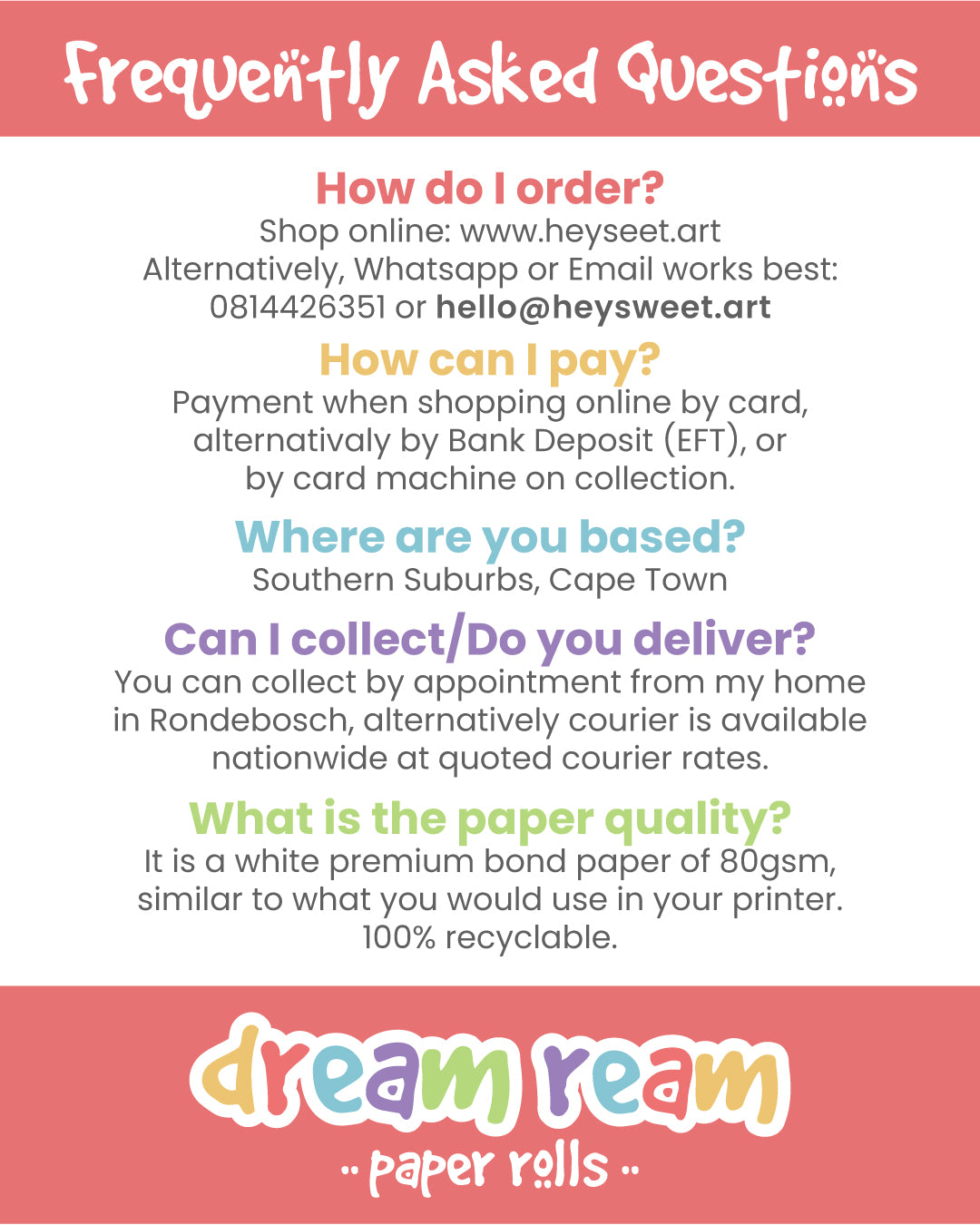 Dream Ream Paper Rolls