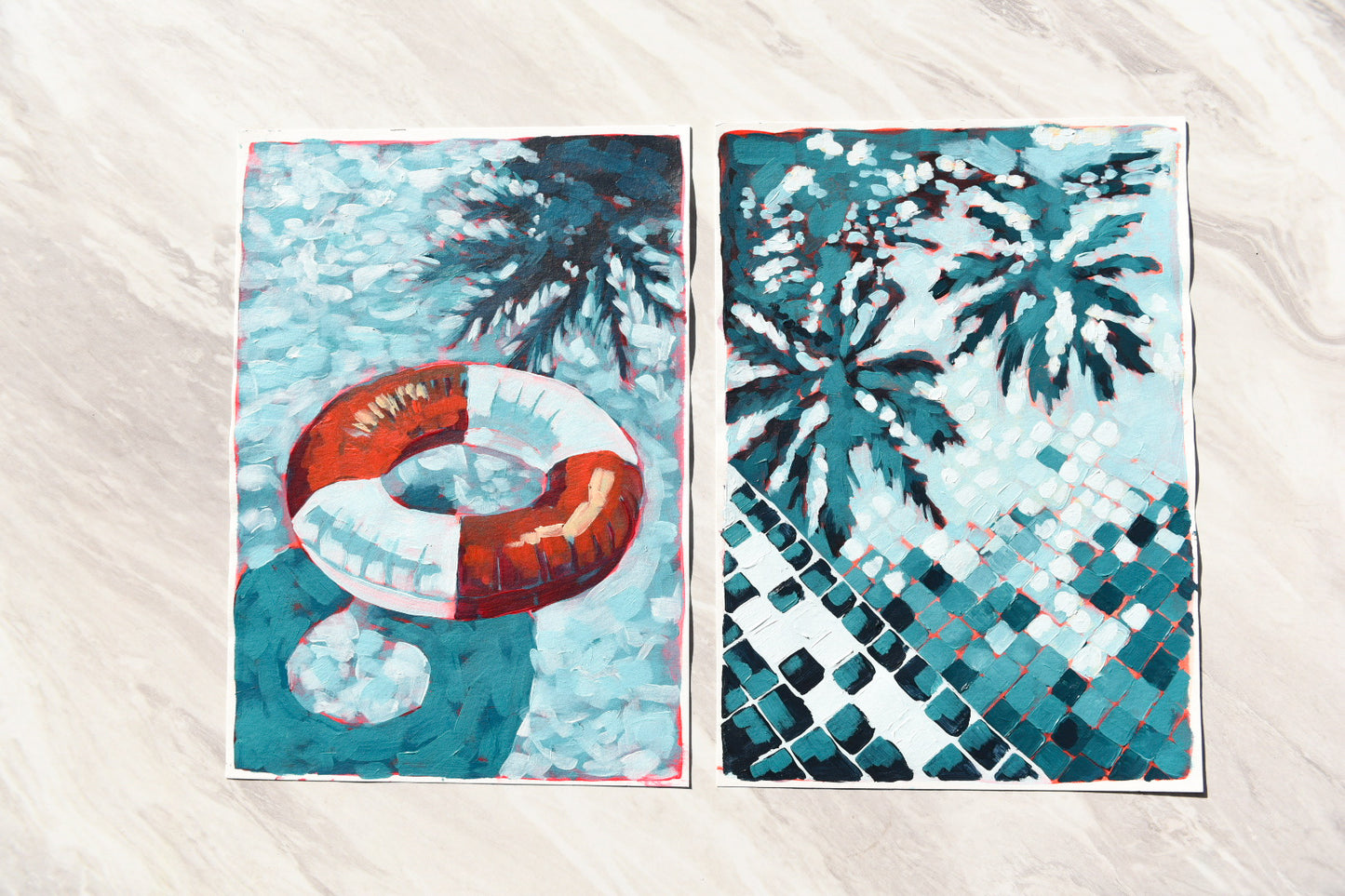 Pool studies, Acrylic Painting, unframed