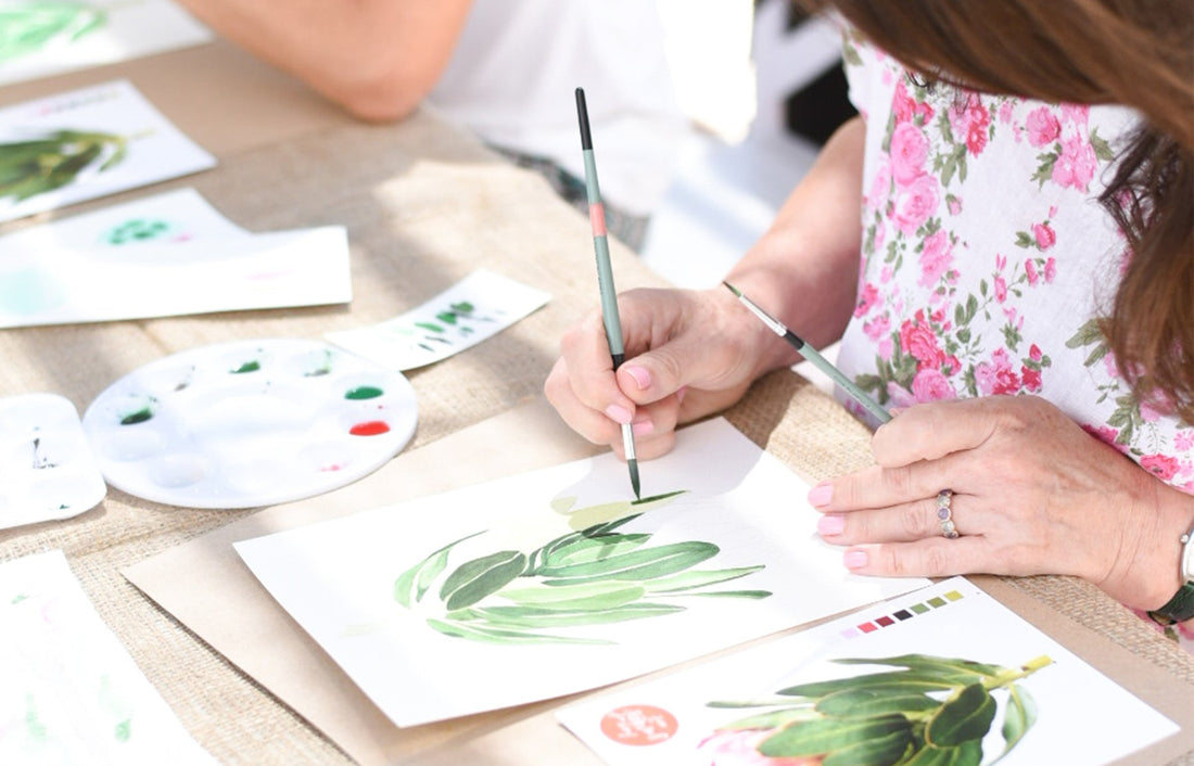 Protea Watercolour Workshop hosted at Susie Le Blond's Flourish Flower Farm