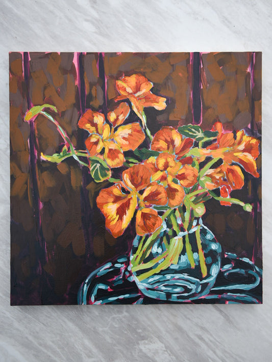 Nasturtiums, Acrylic Painting, unframed