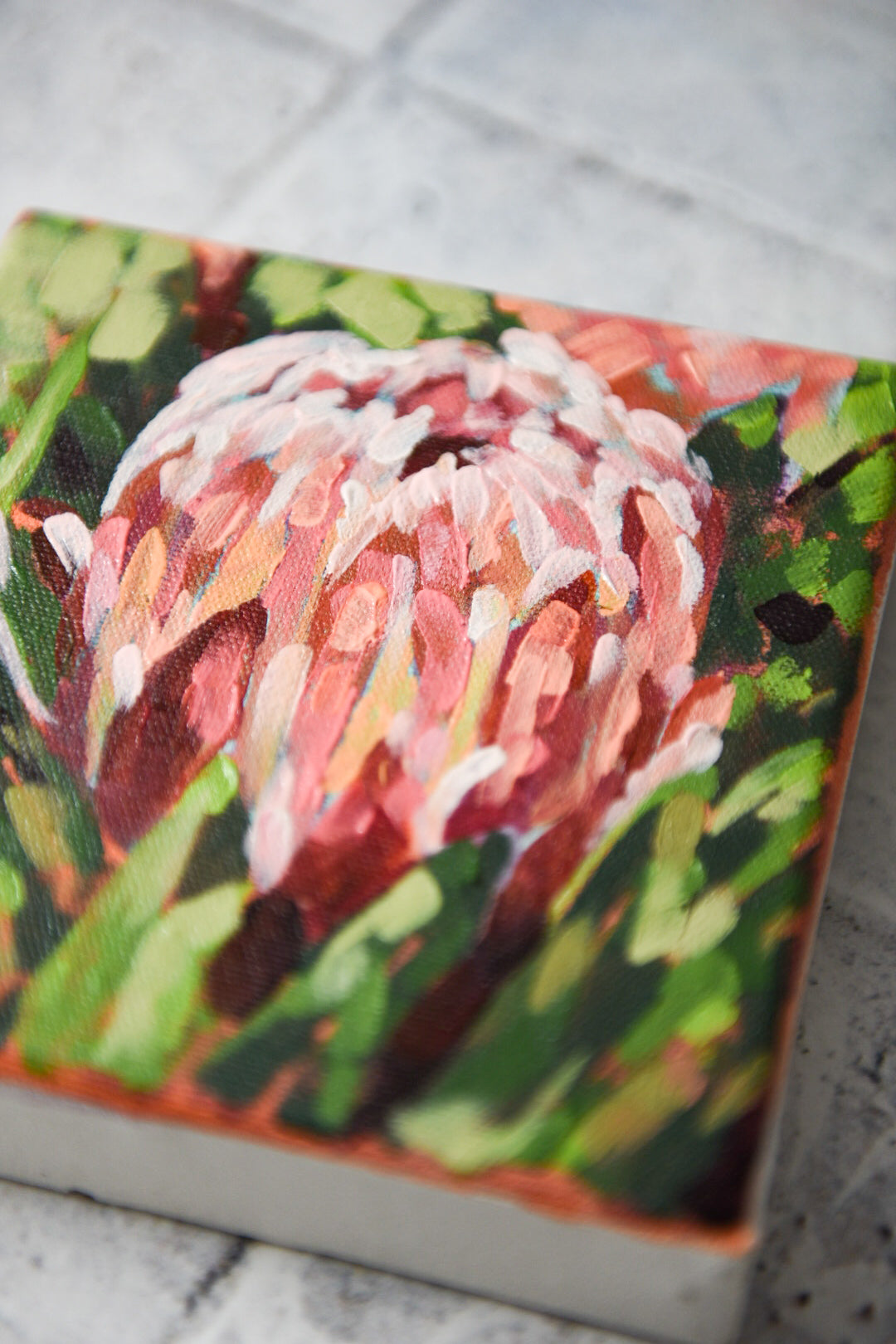 Protea, Acrylic Painting, unframed