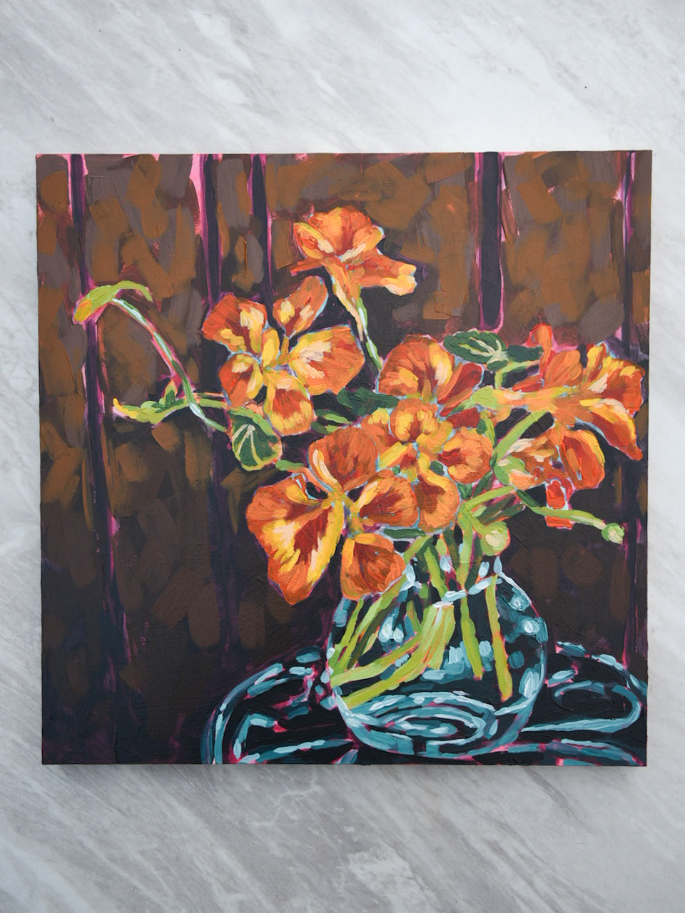 Nasturtiums, Acrylic Painting, unframed
