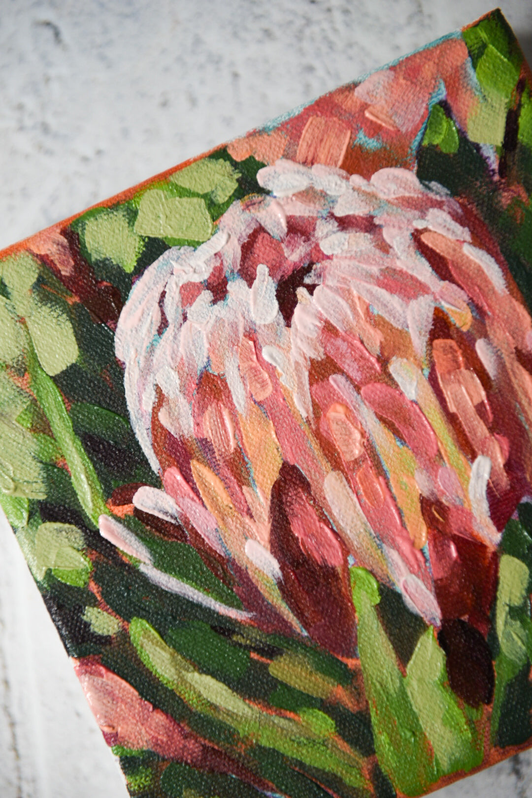Protea, Acrylic Painting, unframed