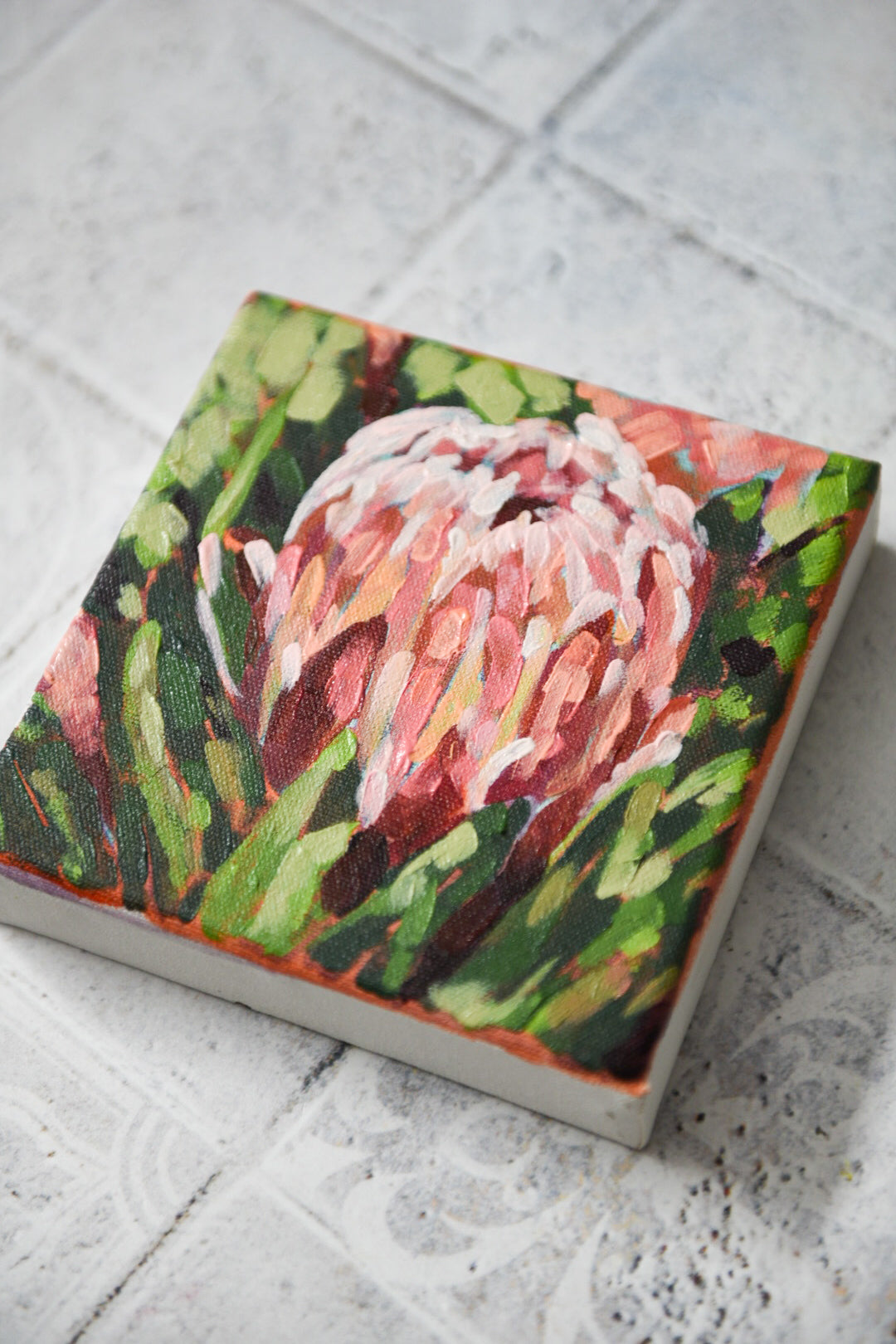 Protea, Acrylic Painting, unframed