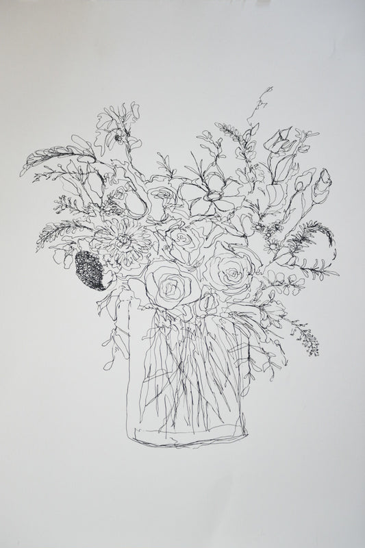 Fine Art: Floral Bouquet 2, Ink, Unframed