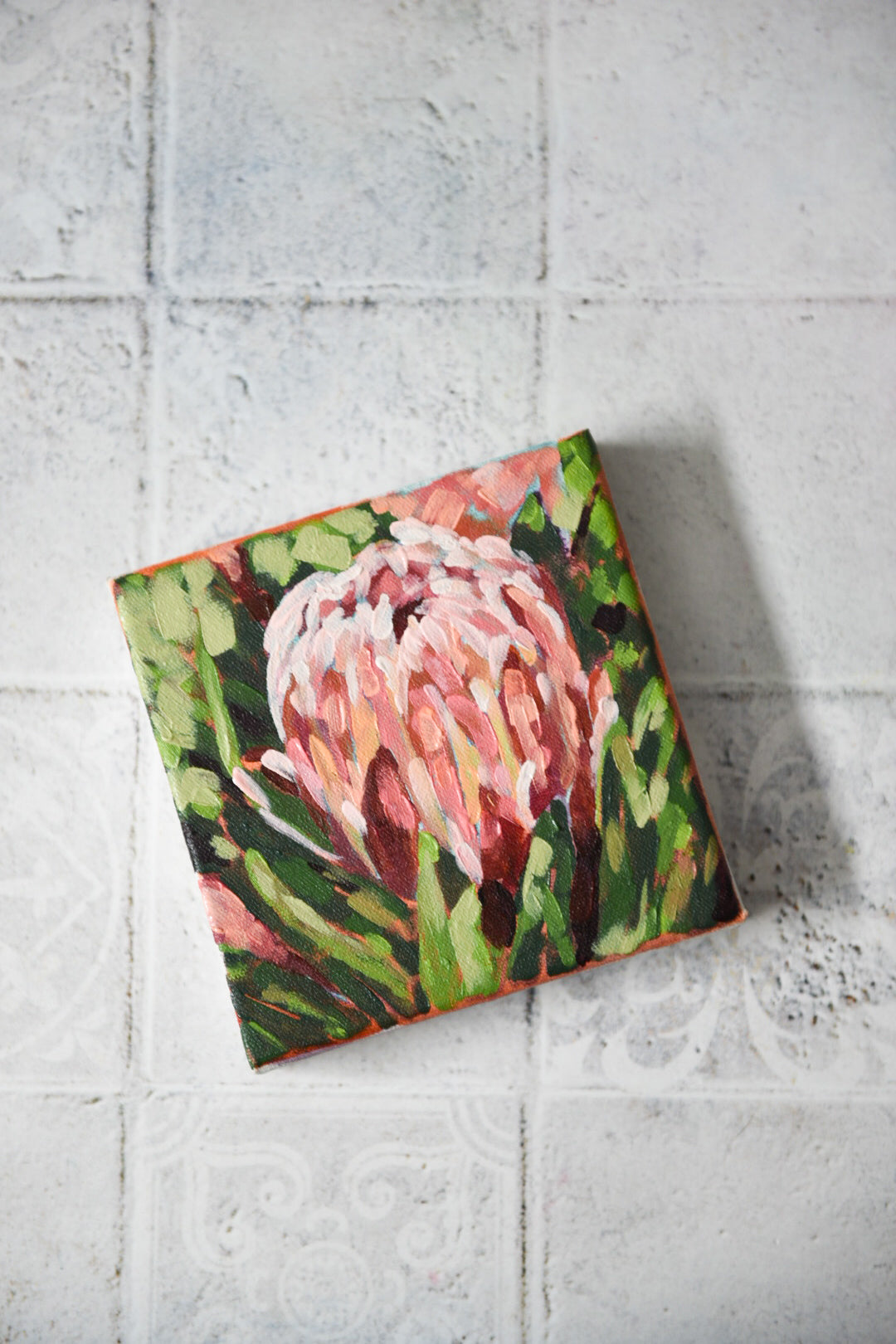 Protea, Acrylic Painting, unframed
