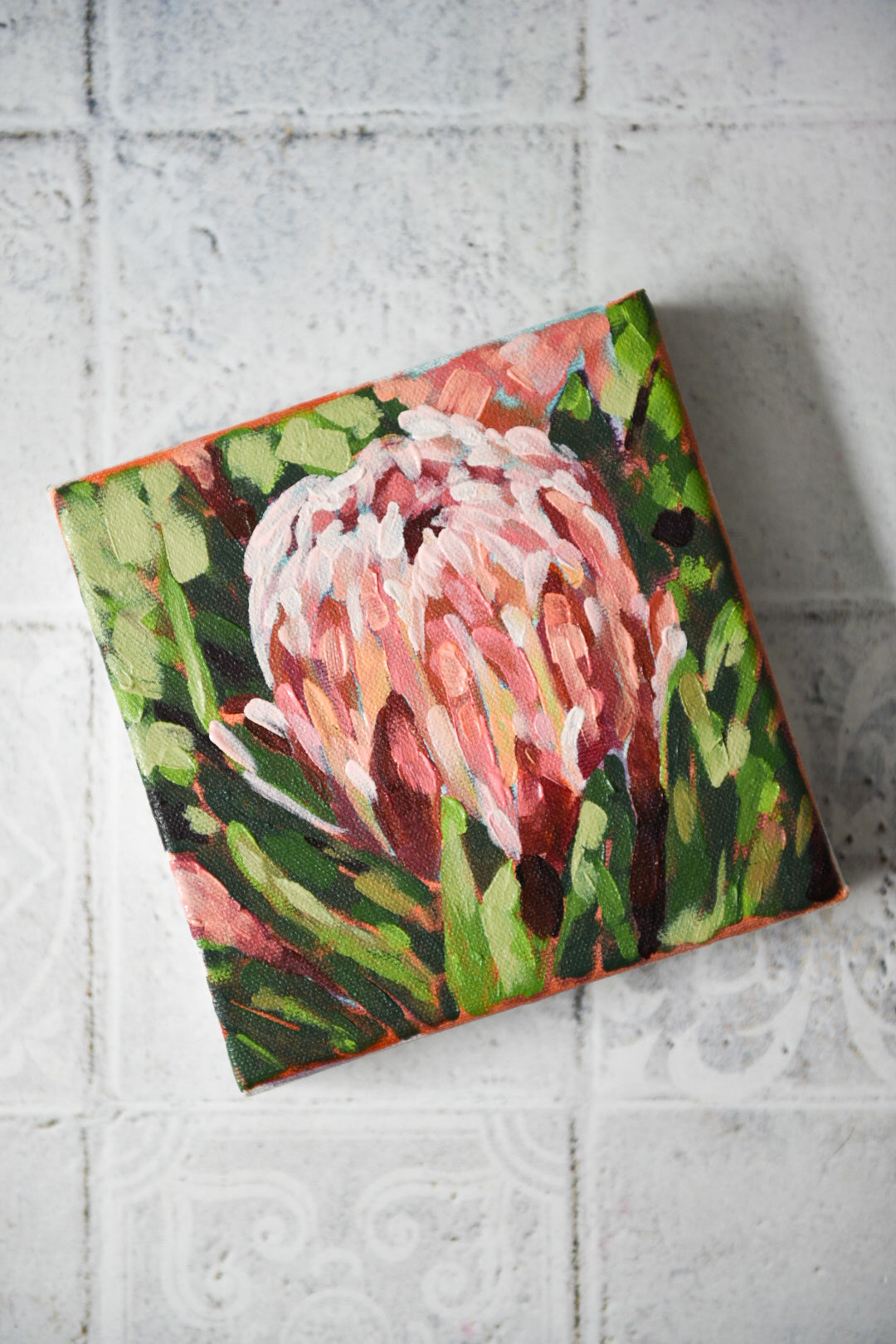 Protea, Acrylic Painting, unframed