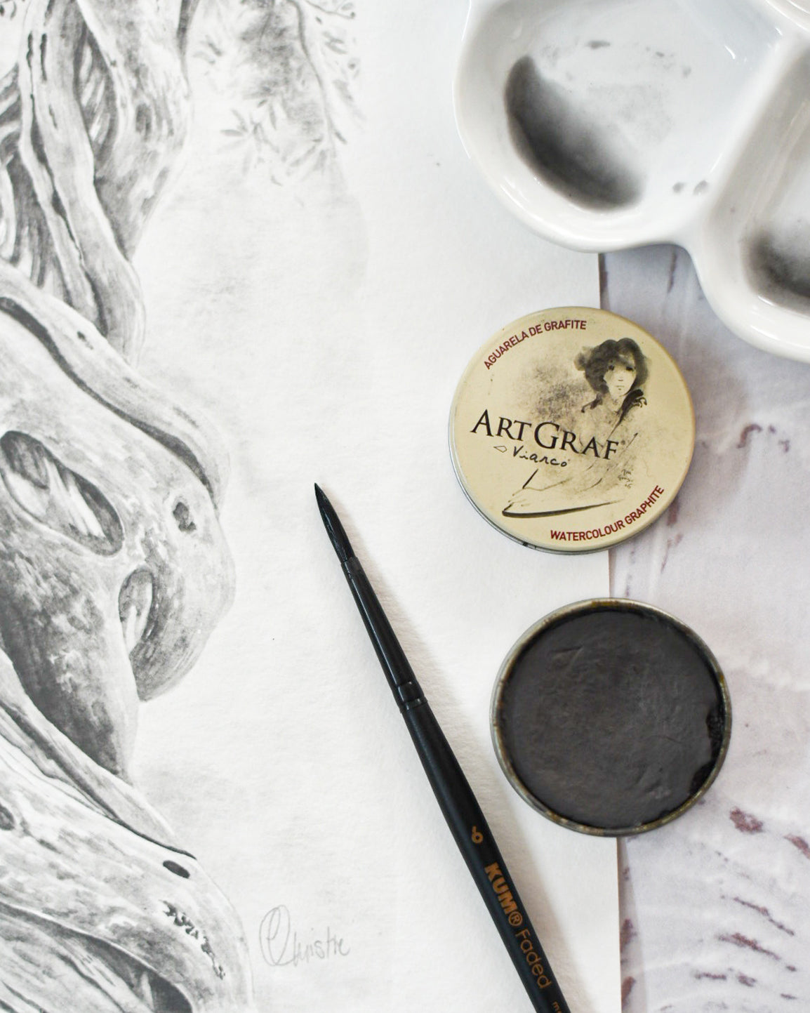 ArtGraf Workshop Saturday, 13 June 2026 - 3 hour foundation workshop in watercolour graphite
