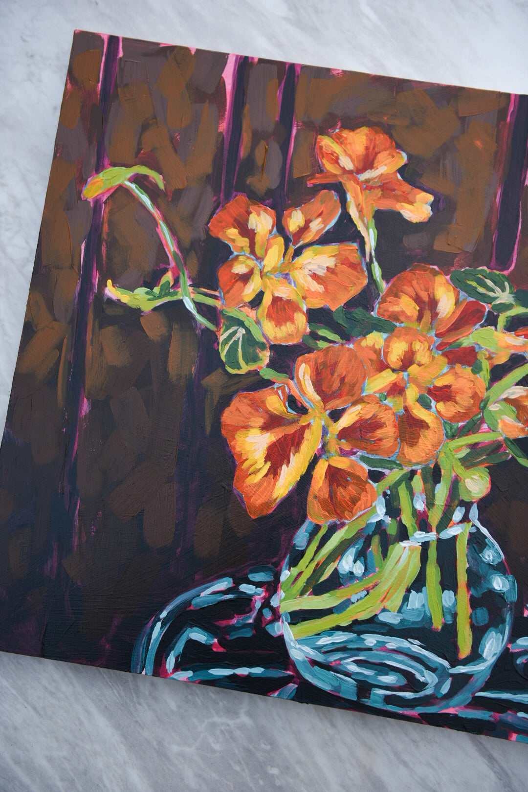 Nasturtiums, Acrylic Painting, unframed