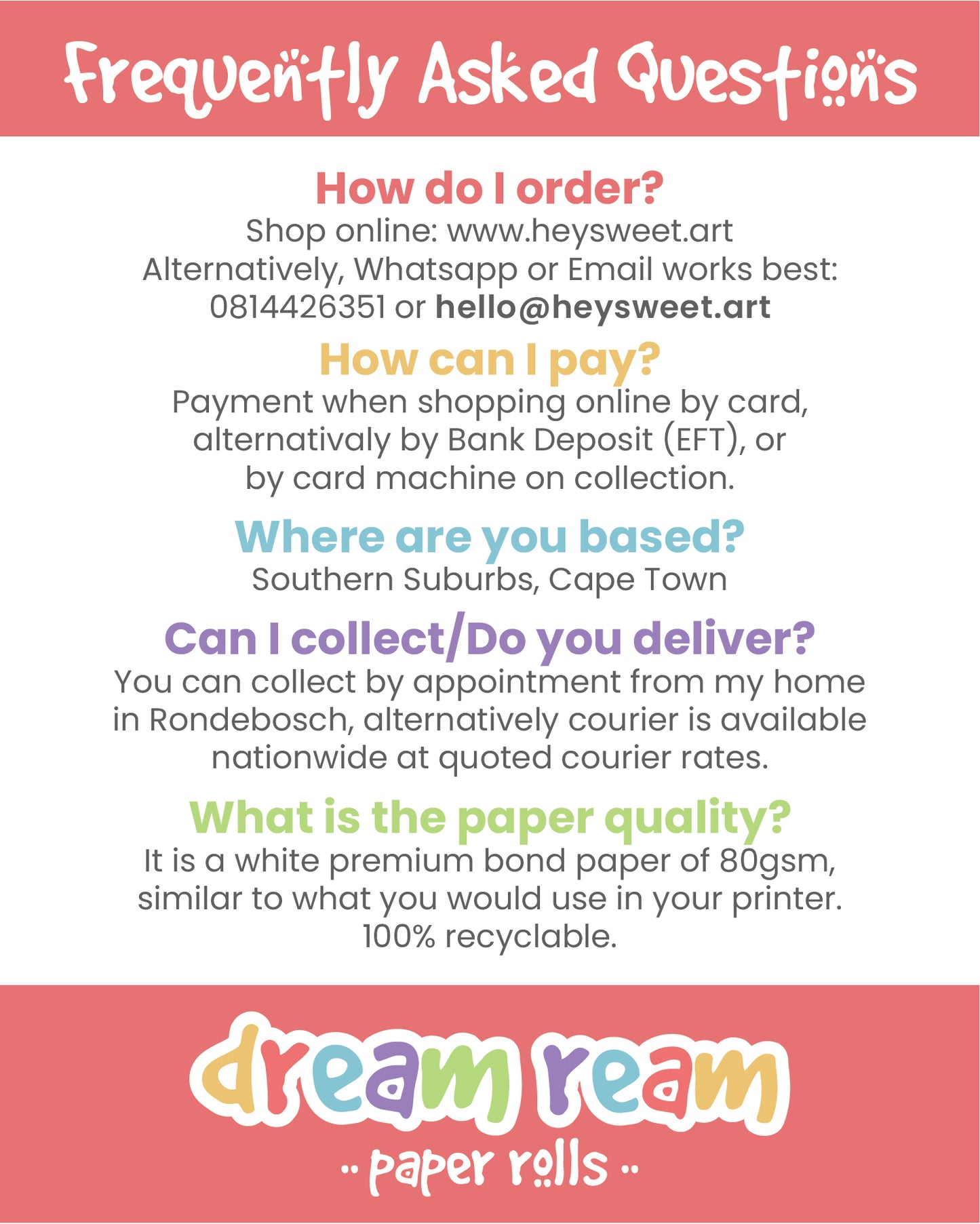 Dream Ream Paper Rolls