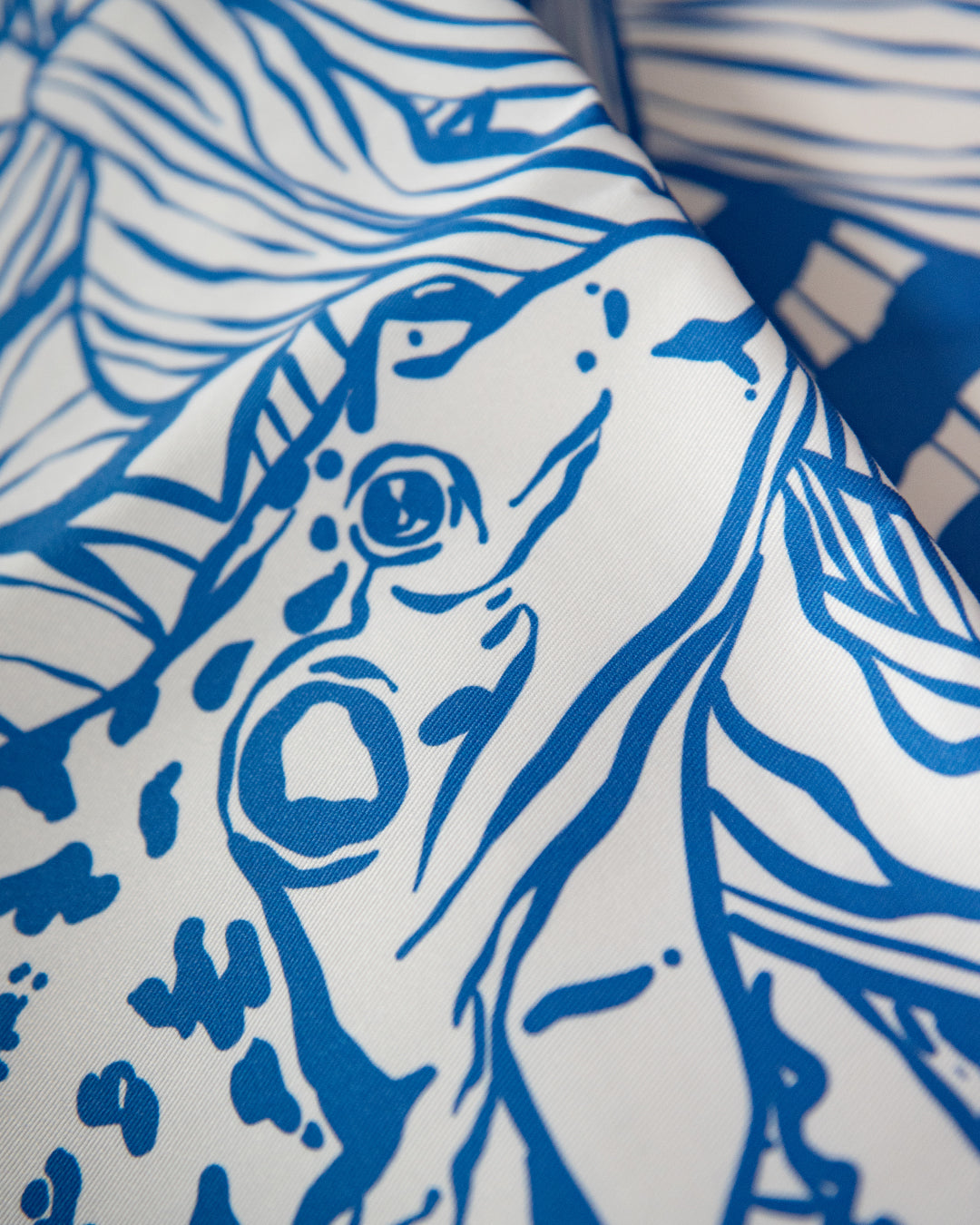Frogs & Flowers Blue Tea Towel