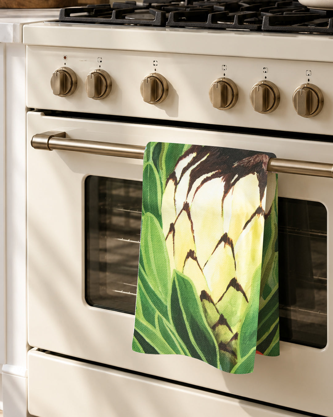 Green Protea Tea Towel