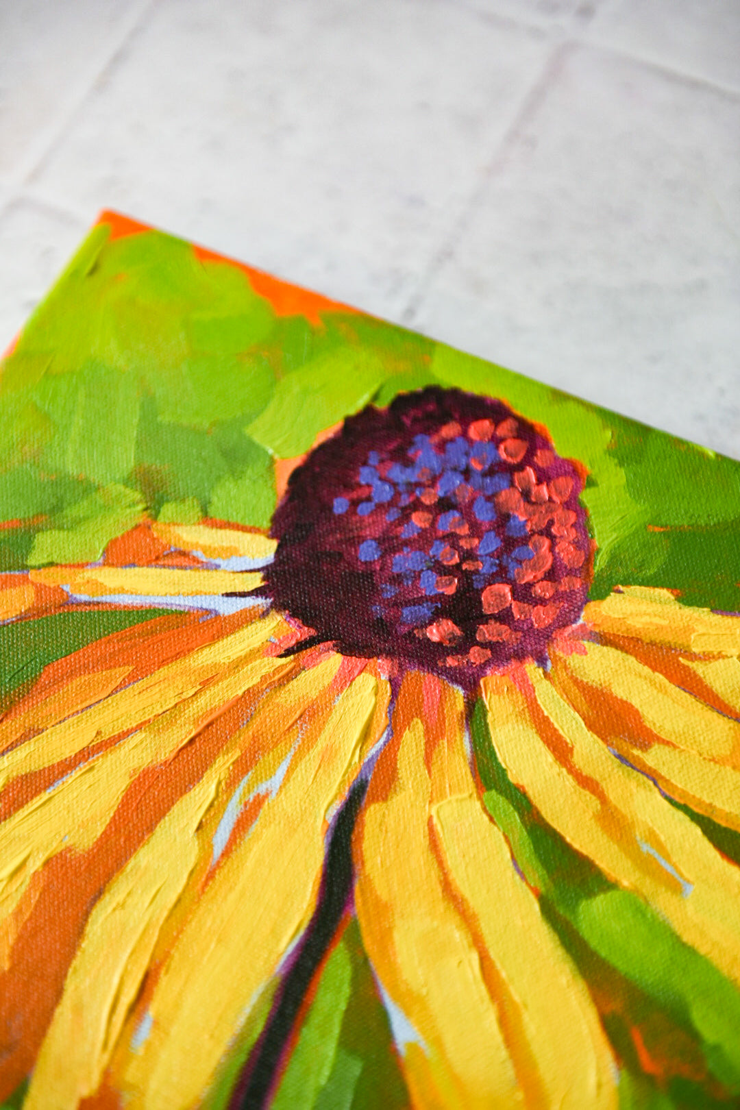 Demo Art: Black-Eyed Susan, Acrylic Painting, unframed