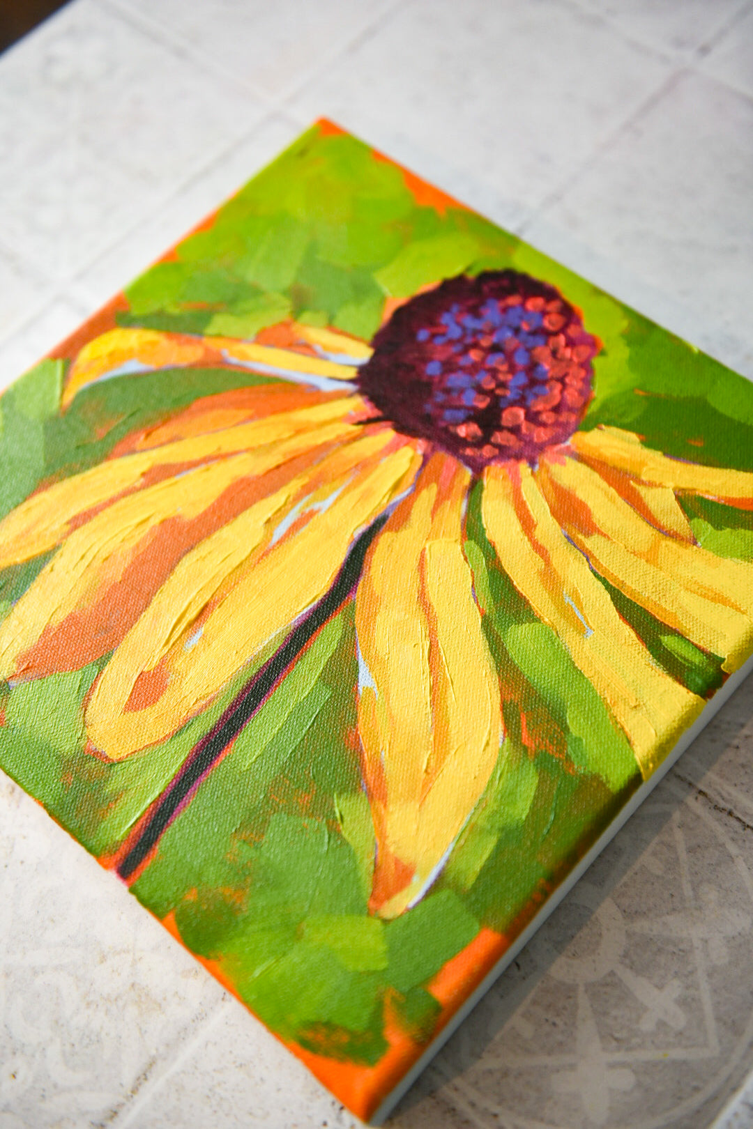 Demo Art: Black-Eyed Susan, Acrylic Painting, unframed