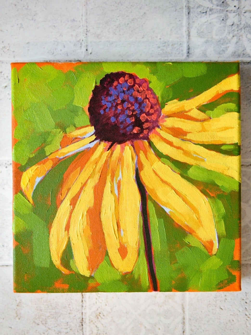 Demo Art: Black-Eyed Susan, Acrylic Painting, unframed