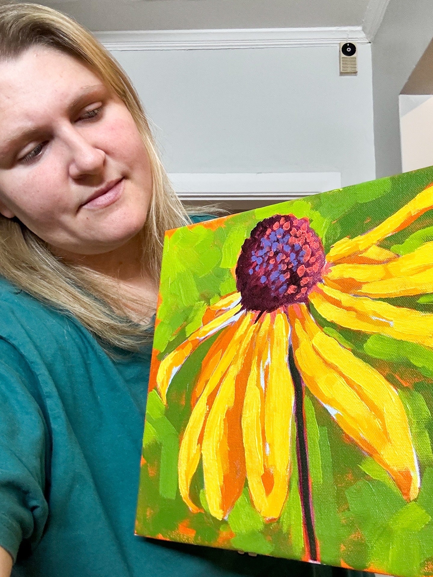 Demo Art: Black-Eyed Susan, Acrylic Painting, unframed