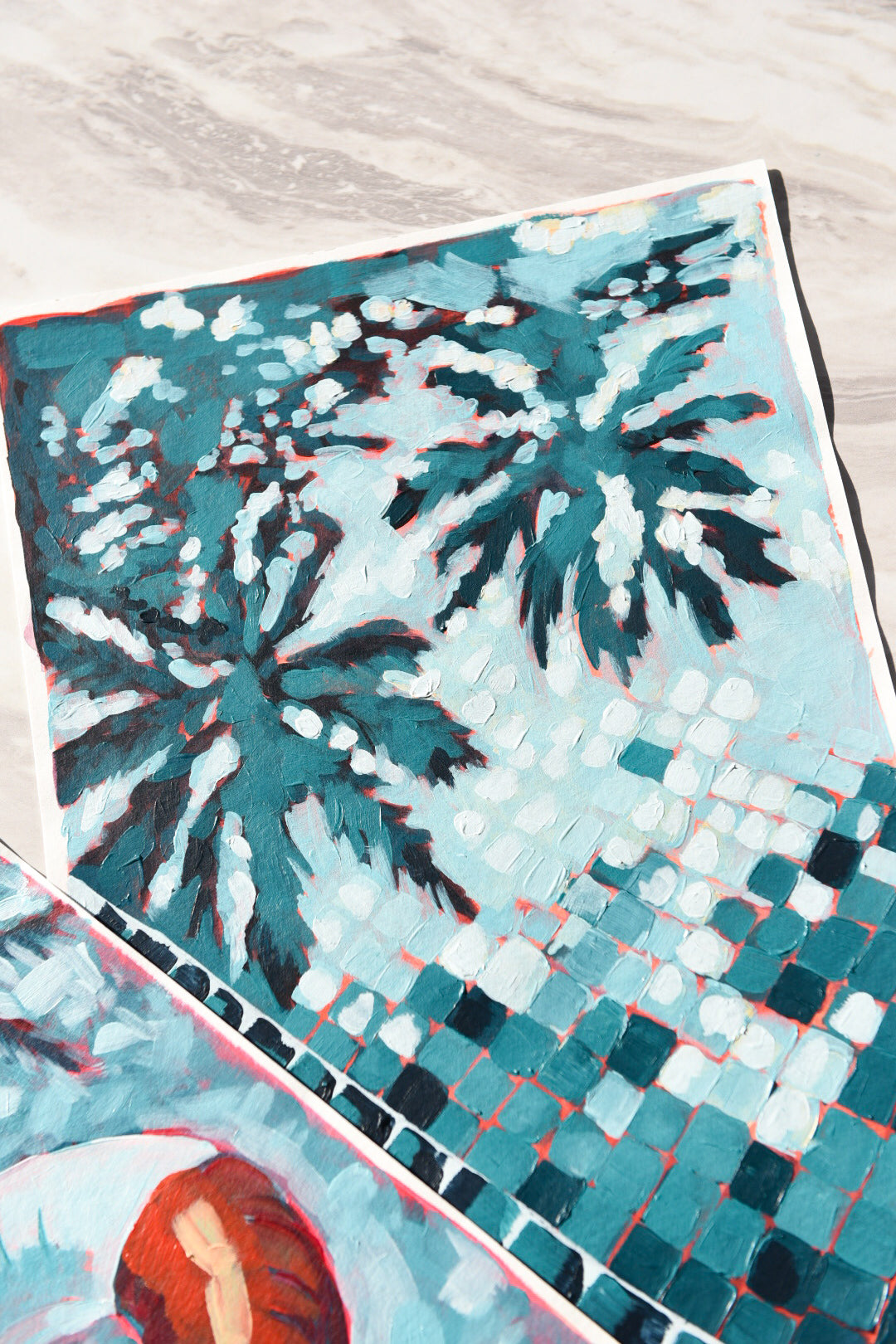 Pool studies, Acrylic Painting, unframed