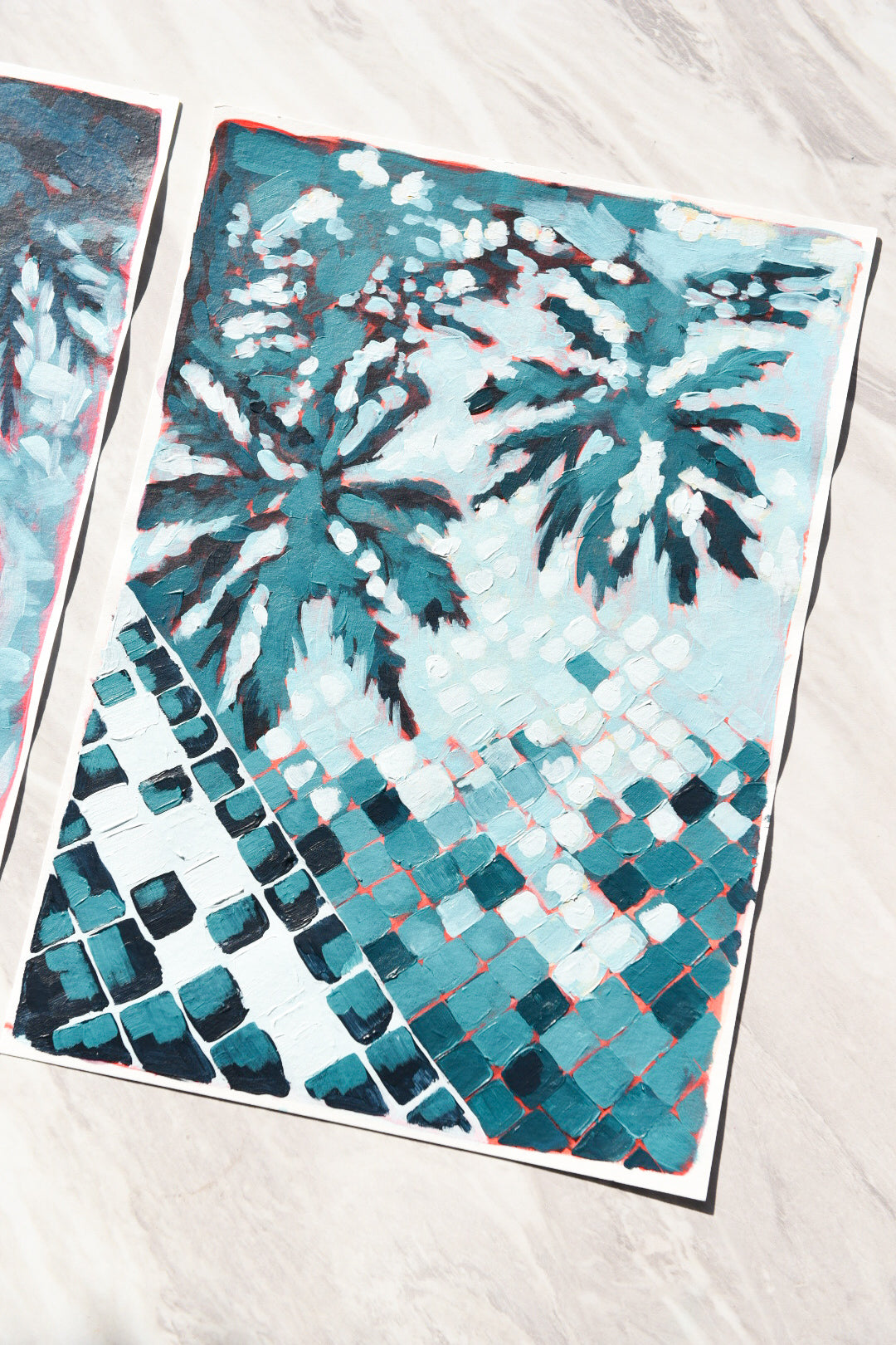 Pool studies, Acrylic Painting, unframed