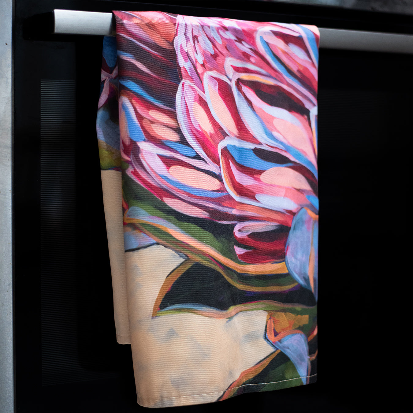 "Trinity, Crowned in Stillness" Protea Tea Towel