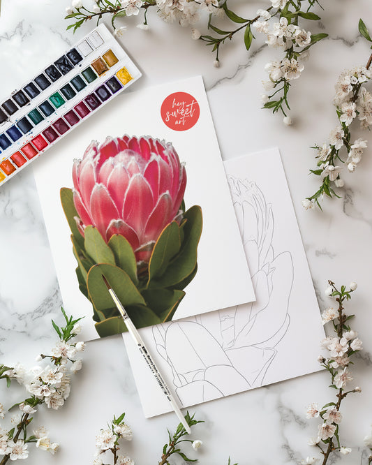Protea in Watercolour Workshop (Beginner-Friendly)
